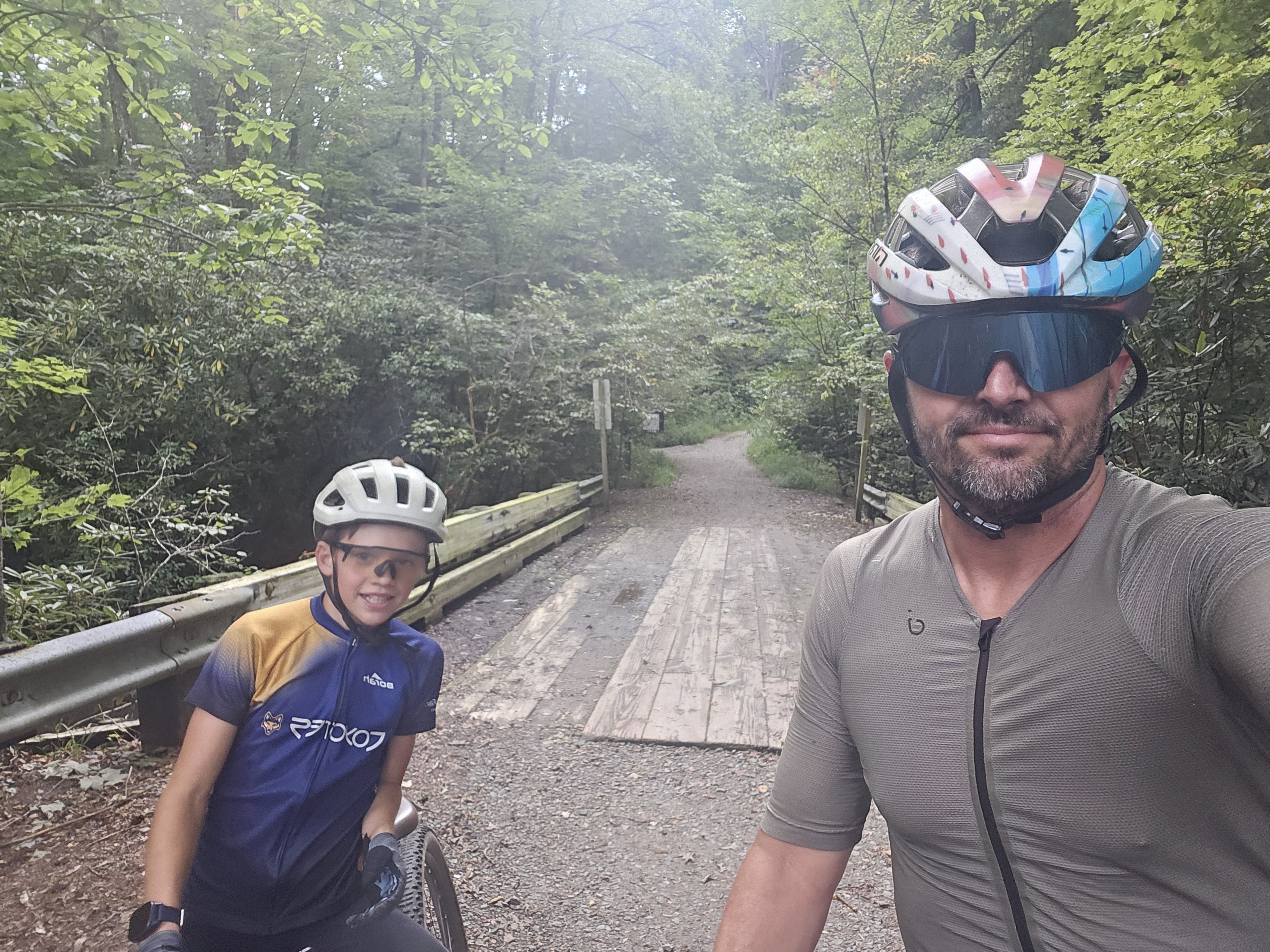 David cycling with his son