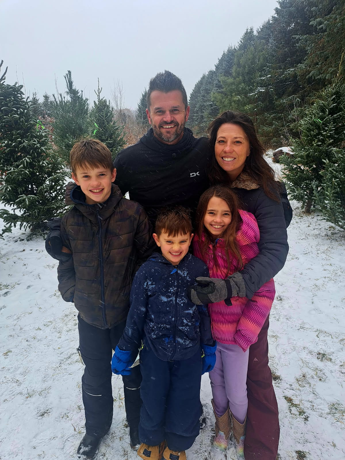 David with his family